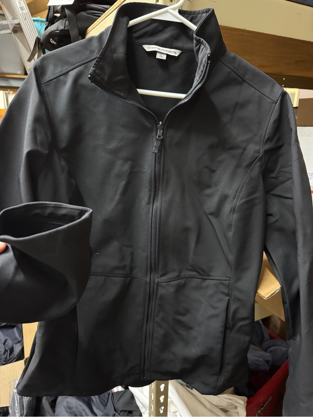 Ladies Black Full-Zip Jacket-port authority NWT.